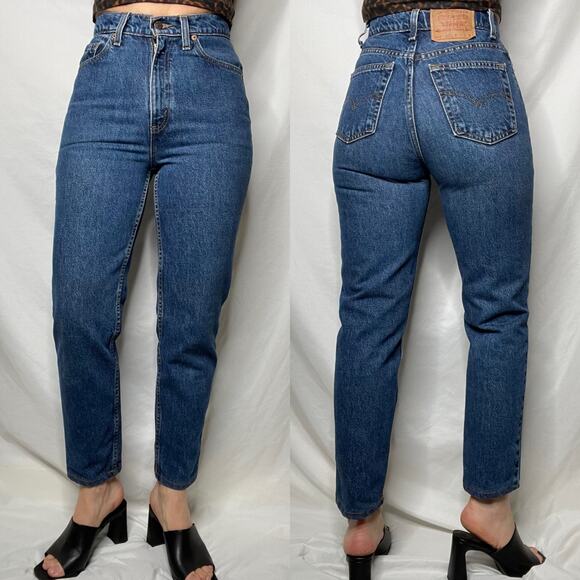 Vintage Levi's 512 mom jeans high rise waist wedgie fit slim tapered leg USA 26 - Picture 14 of 17